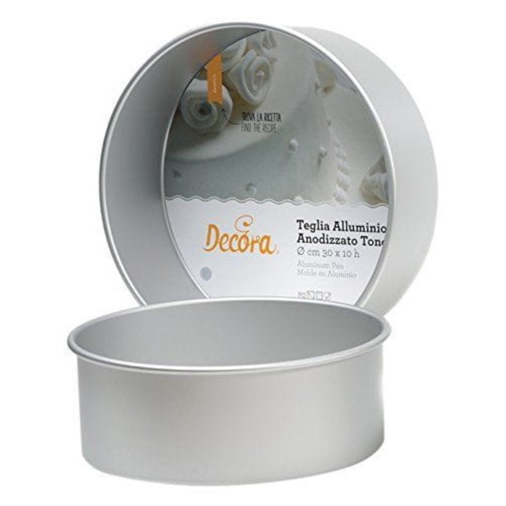 Tava rotunda pentru copt Decora 10x10cm aluminiu anodizat