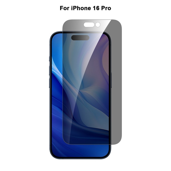 Folie de sticla pentru confidentialitate compatibila cu iPhone 16 Pro
