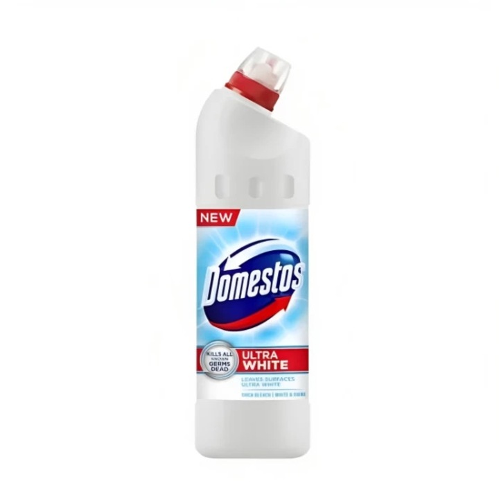 Detergent dezinfectant toaleta Domestos Ultra White 750 ml, albire intensa, formula antibacteriana, lichid