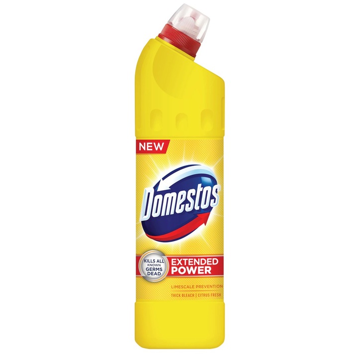 Dezinfectant lichid Domestos Extended Power Citrus Fresh 750 ml, antibacterian, anticalcar, parfum de citrice