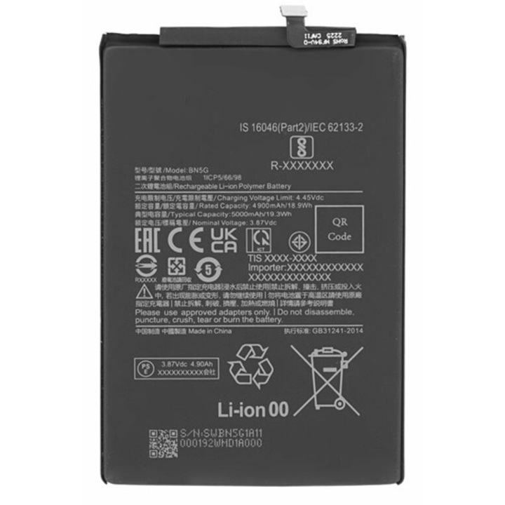 Xiaomi Redmi 10C Gigapack akkumulátor 4900mAh li-polymer, bn5g kompatibilis, gigapack csomagolás