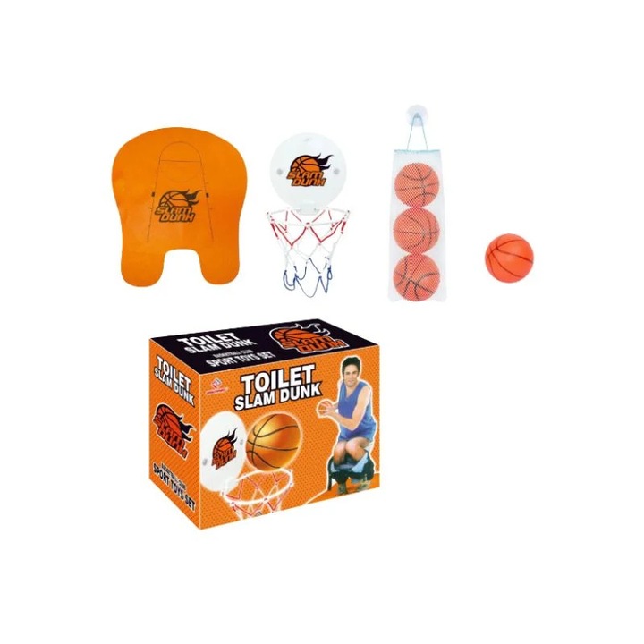 Настолна игра, Mindblower, Баскетбол на трона, комплект с баскетболно табло и топки от пяна, многоцветна, за възрастни