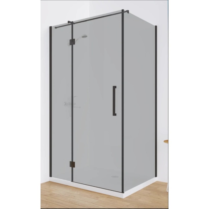 Cabina de Dus Walk-In HouseXL UrbanGlass Premium, 120x80x190 cm, Sticla Securizata 8mm, Reversibila, Geam Gri Fumuriu