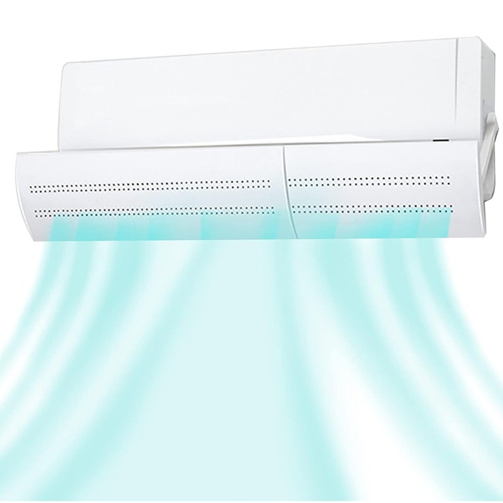 Въздушен дефлектор, AirFlow Guard - Идеалното решение за пренасочване на въздушния поток, равномерно разпределение, защита от настинки, регулируем дизайн, идеален за семейства, срещу топлинен дискомфорт, изключително ефективен, бял