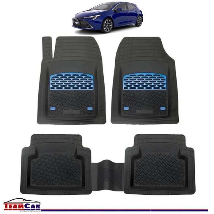 Стелки за кола TeamCar, За Toyota Corolla E210, Гумени, Неплъзгащи се, Сини, Комплект от 4 броя