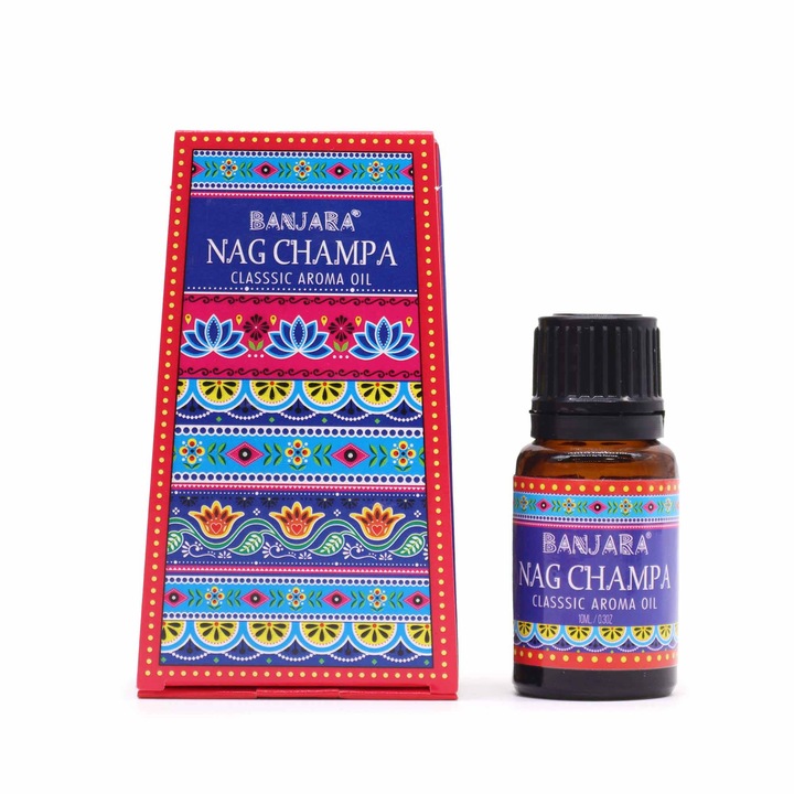 Индийско етерично масло Banjara, Nag Champa, 100% чисто, ароматерапия, 10 мл