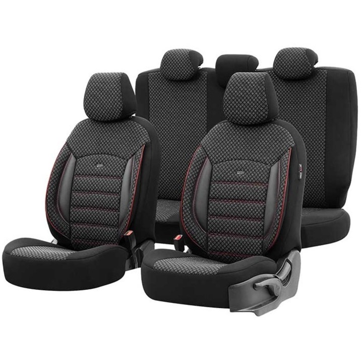 Set tapiterie universala ortopedica de inalta calitate, Otom, piele+textil