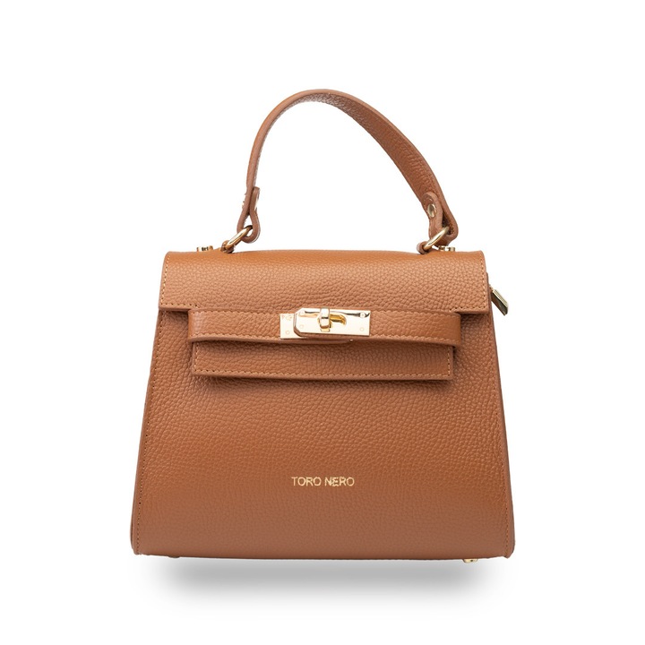 Női barna valódi bőr táska Roxana