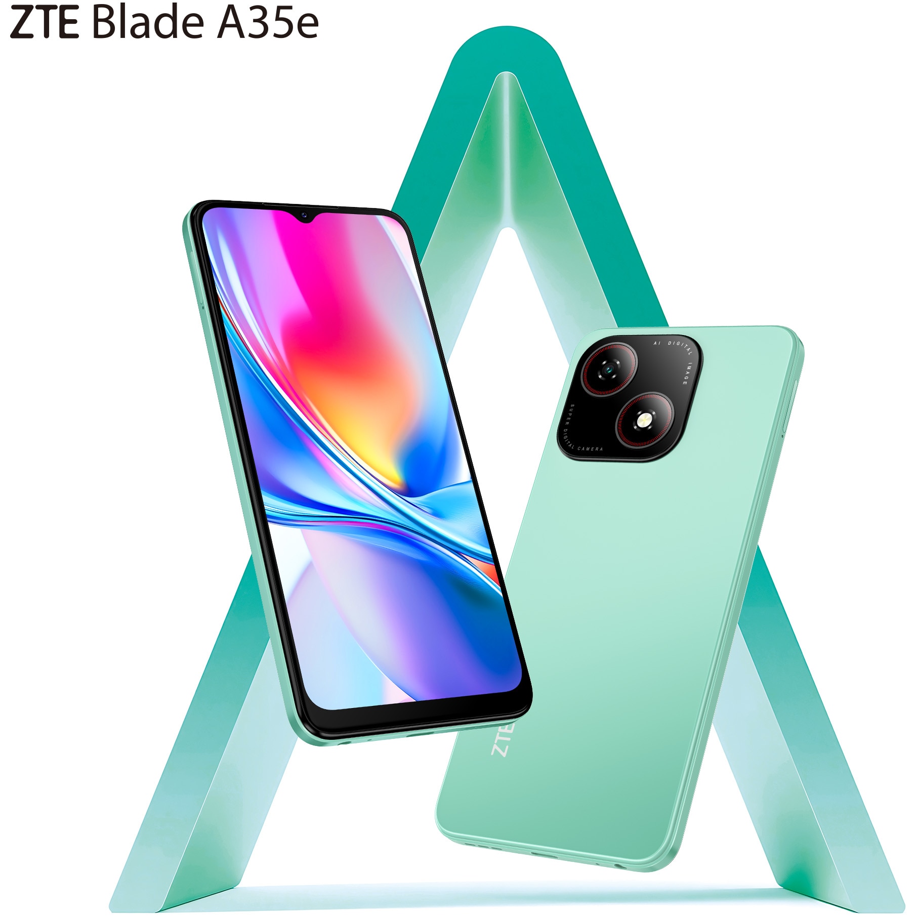Telefon mobil ZTE Blade A35e, Dual SIM, 2GB, 64GB, 4G, Verde
