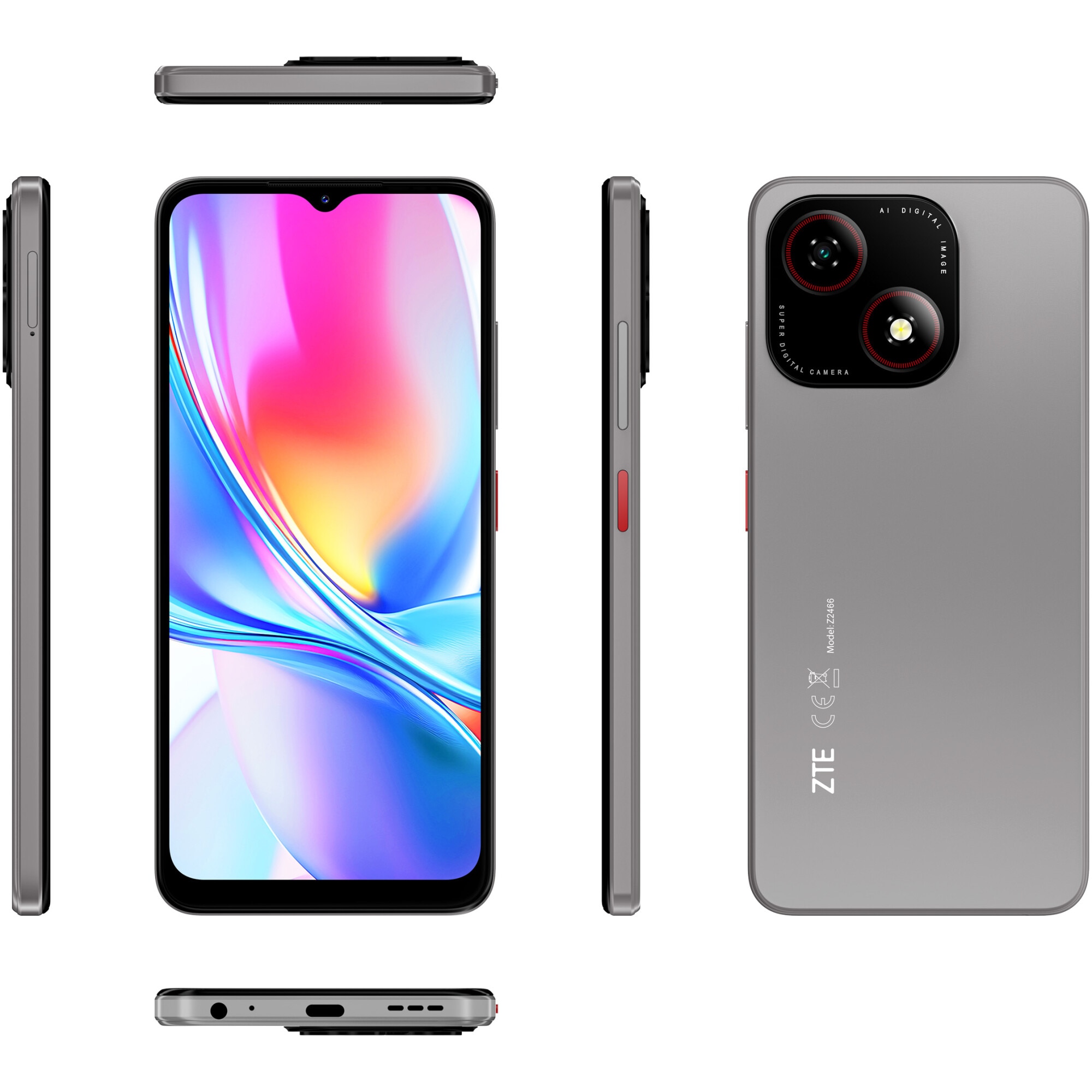 Telefon mobil ZTE Blade A35e, Dual SIM, 2GB, 64GB, 4G, Gri