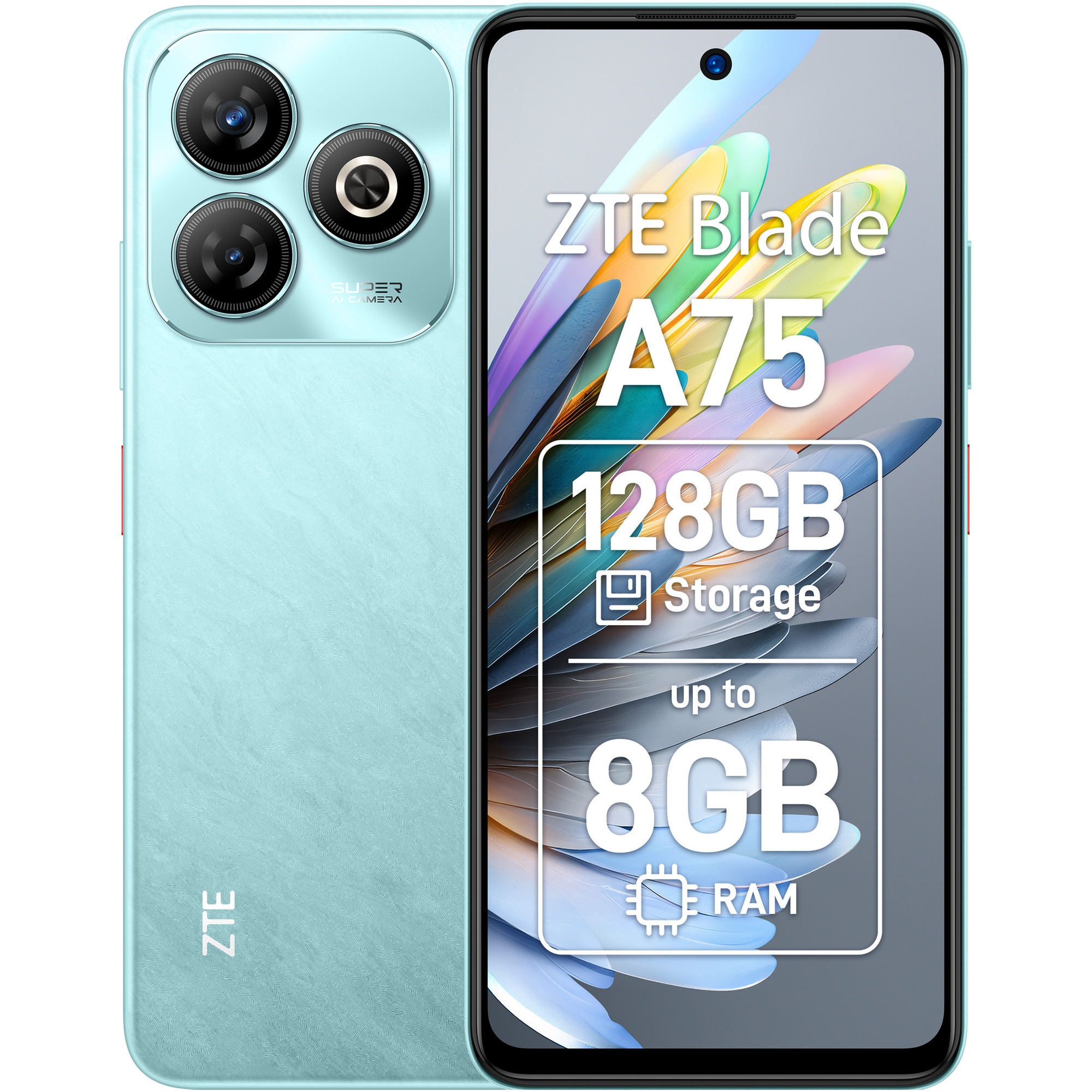 Telefon mobil ZTE Blade A75, Dual SIM, 4GB, 128GB, 4G, Verde
