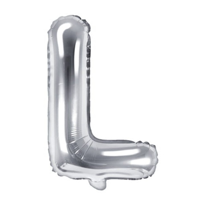 Balon folie metalizata litera L, Argintiu, 35cm