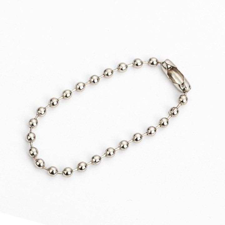 Lantisor metalic din otel nichelat pentru etichete,2.4 * 10cm,250 buc, Argintiu, Lant cu margele, Breloc, Accesorii pentru bijuterii DIY