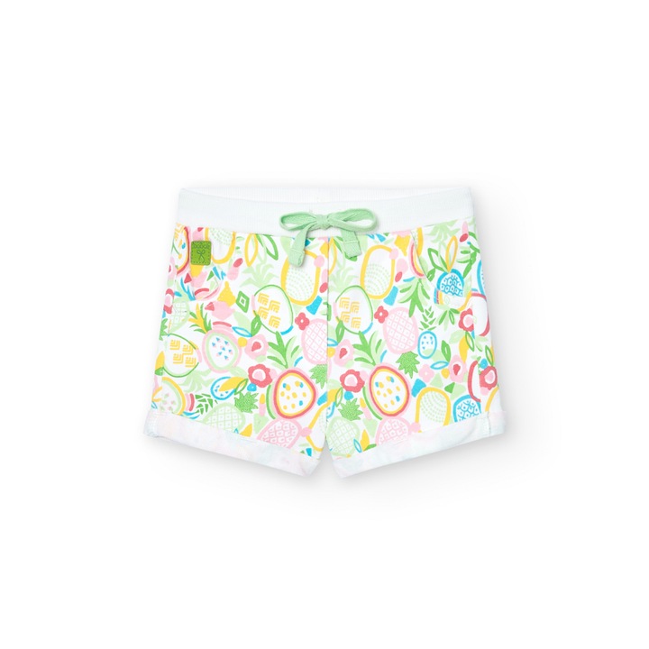 Pantaloni scurti fete Boboli, bumbac better cotton, imprimeu ananas, multicolor, Multicolor