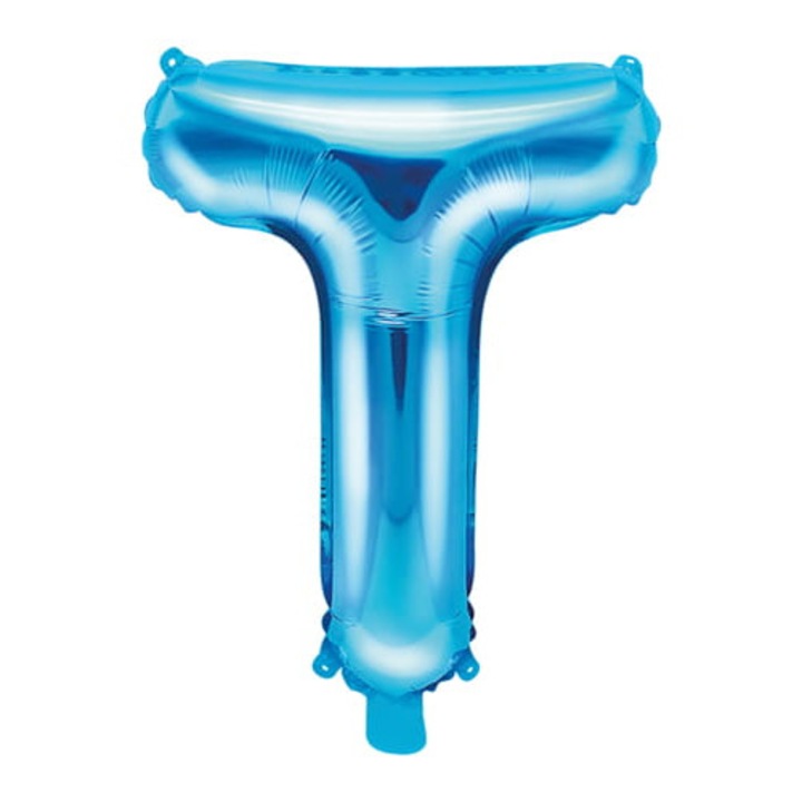Fólia lufi szett "T" betűvel, PartyDeco, kék, 35 cm