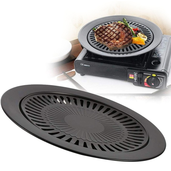 Аксесоар за барбекю за преносим газов котлон 32x24 см, Marpol, Лесен за употреба, Устойчив на високи температури, Здрава конструкция, Удобен, Равномерно печене на скара, Лесен за почистване, Издръжлив, Надежден при всякакви условия