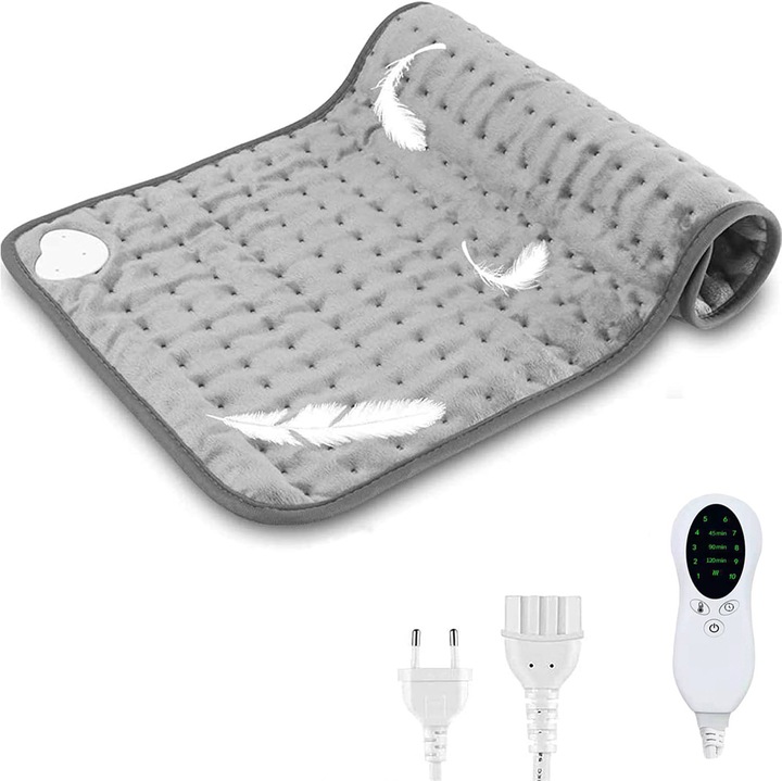 Perna electrica, mzoLife®,10 Trepte temperatura, 30x60 cm, Gri