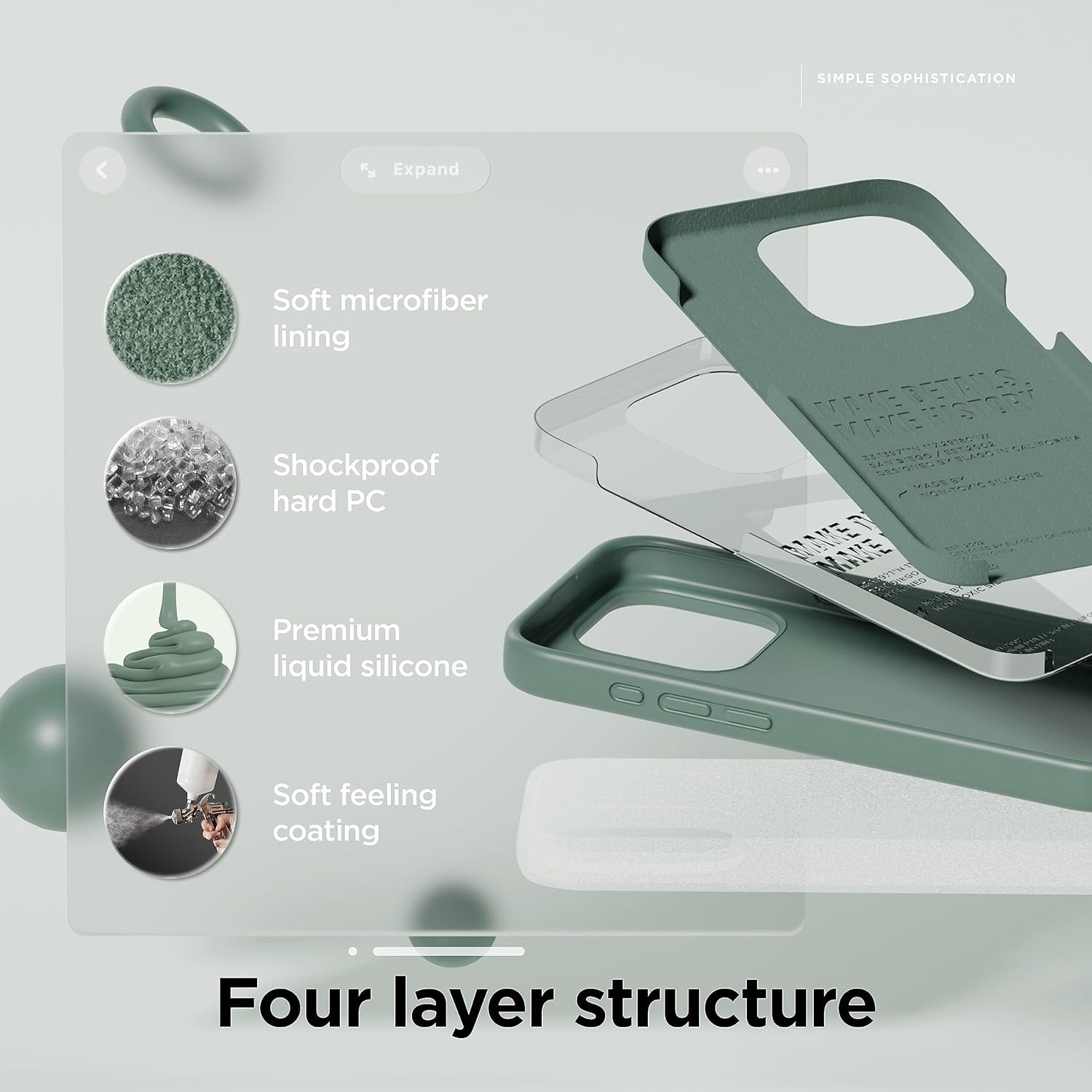 Husa Joyshell pentru iPhone 14 Pro, SIlicon Catifelat Cu Interior Microfibra, Protectie la Camere, Verde