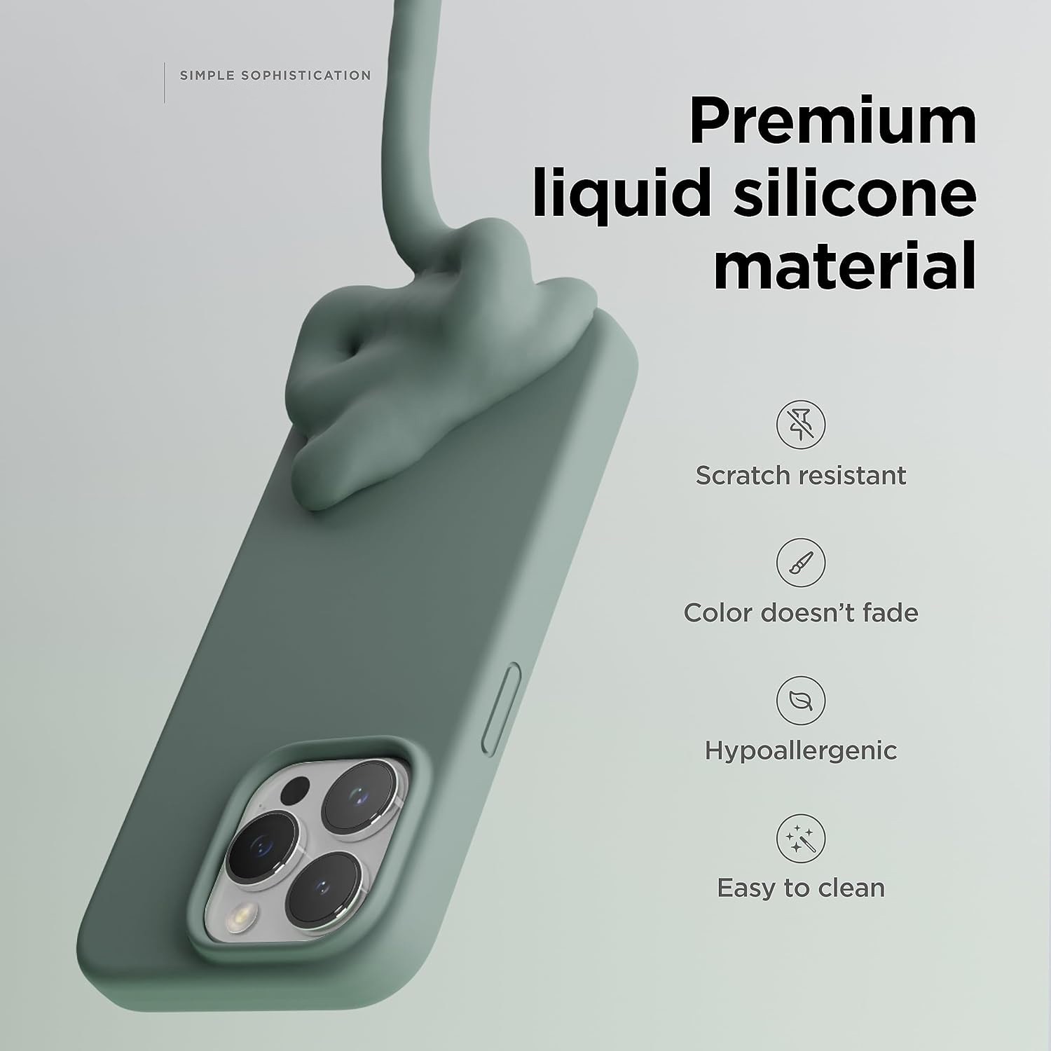 Husa Joyshell pentru iPhone 14 Pro, SIlicon Catifelat Cu Interior Microfibra, Protectie la Camere, Verde