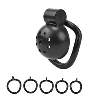 Cusca de castitate pentru barbati, AjieQaQ®, 5 dimensiuni reglabile, ABS medical nealergic, negru discret, incuietoare cu cheie unica, design ergonomic pentru purtare indelungata, kit BDSM premium, rezistent la apa, usor de curatat