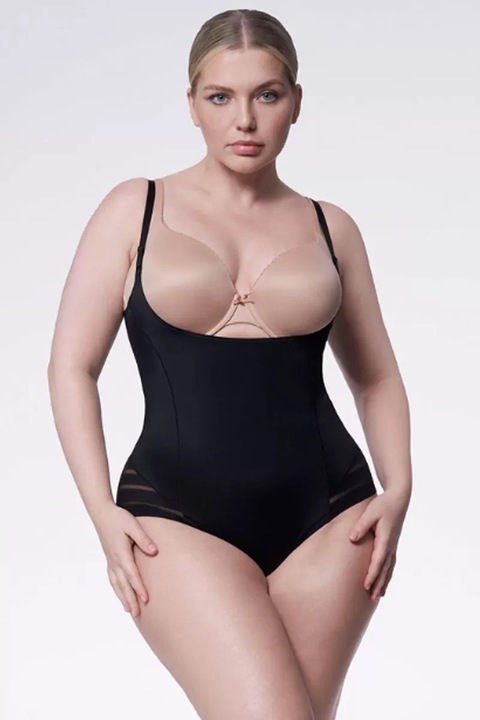 Body dama modelator cu plasa, Julimex 119 Mesh, Negru