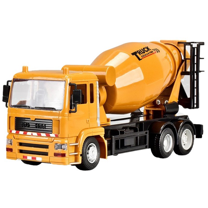 Камион Бетонобъркачка Играчка за Деца, Leski, Играчка Камион Бетонобъркачка с Дистанционно Управление, Строителна Играчка, Акумулаторна Батерия с USB Зареждане, 29 x 13 x 9 см, Жълт