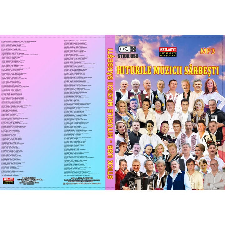 Hiturile muzicii sarbesti stick USB