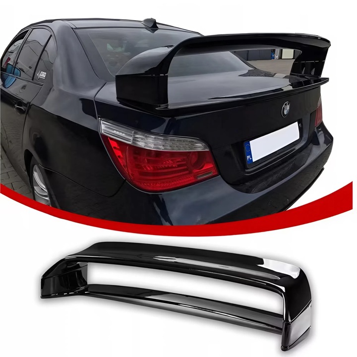 BMW 5-ös Széria E60 Dupla Rétegű Hátsó Spoiler 2004-2010 Fényes Fekete AutoVision
