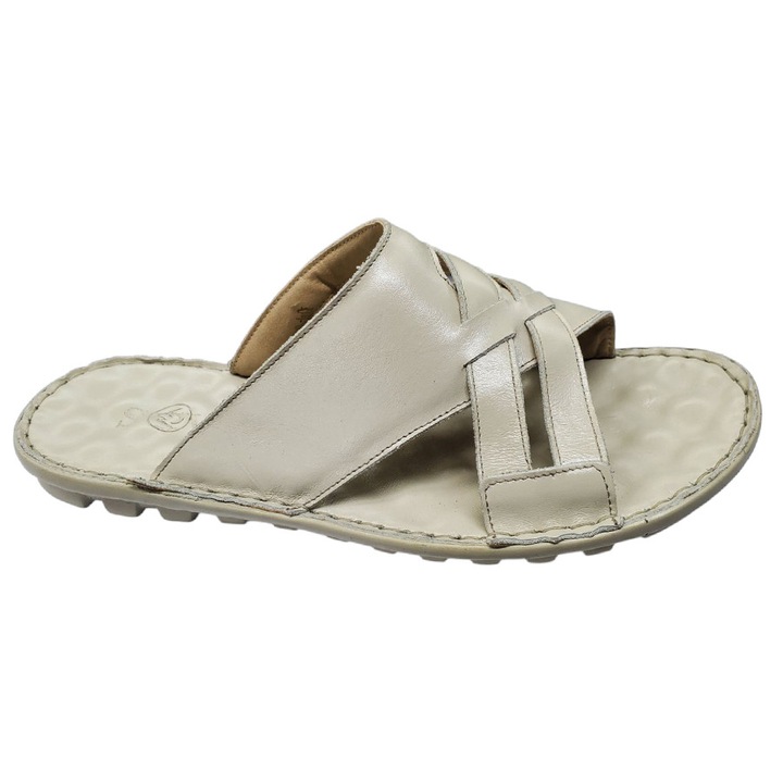 Papuci Barbatesti Crem Din Piele Naturala