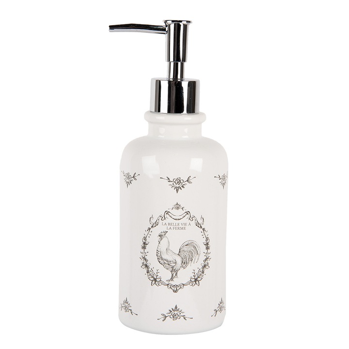 Fekete és szürke kerámia szappanadagoló 9x20 cm, 350 ml