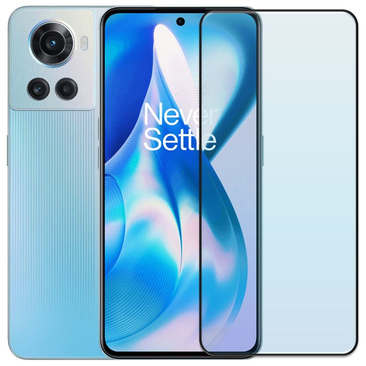 Folie din sticla securizata pentru OnePlus 10R, HAMSTERBOX Glass Shield, Protectie completa ecran, Full face, Aplicare rapida, Case Friendly, Transparenta