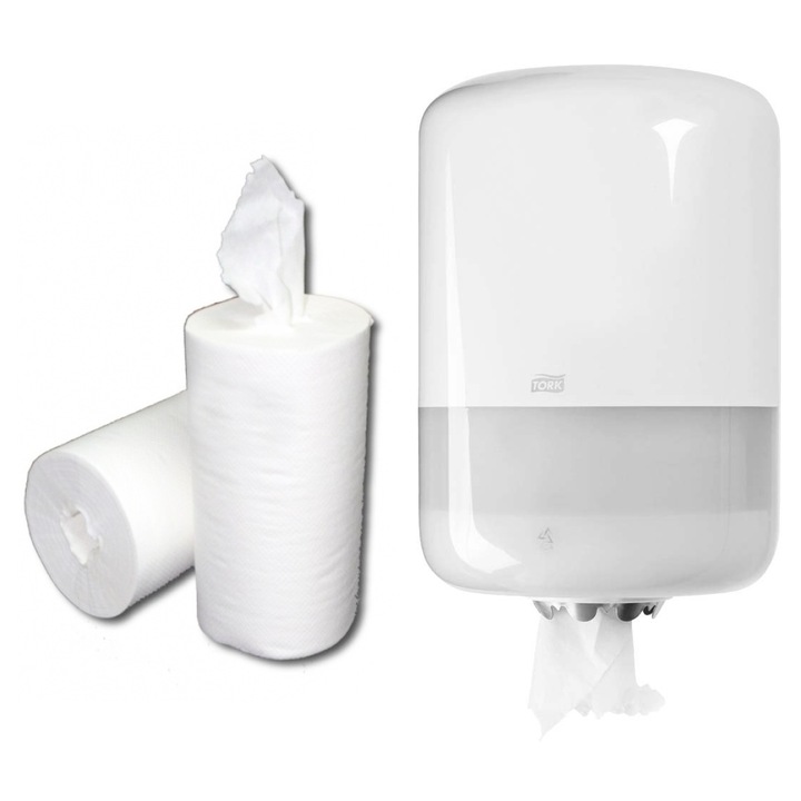 Pachet Dispenser prosop derulare mare Tork si consumabil