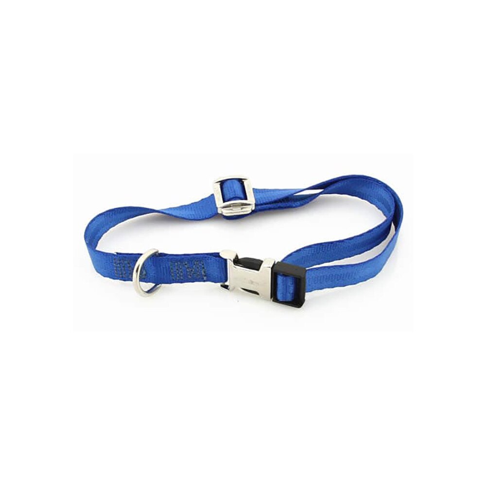 Zgarda nylon Petit Amis - albastru - reglabila - 1.5 cm x 29-45 cm