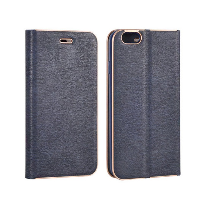 Луксозен кожен калъф странично отваряне VENNUS Samsung Galaxy S8 Plus, Мастилено Син