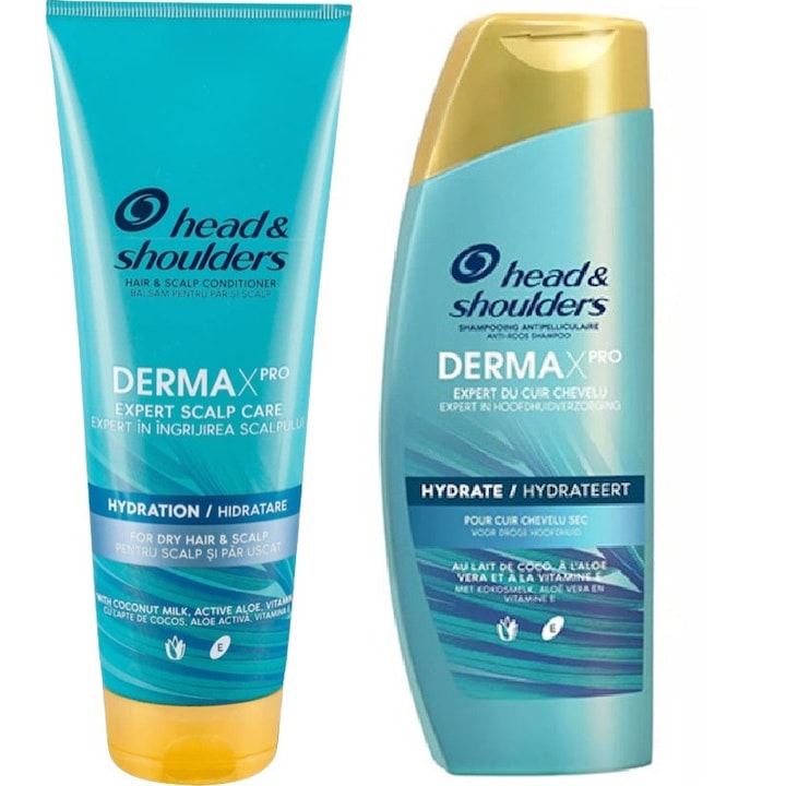 Set Sampon de par, Head & Shoulders Derma X Pro, sampon de par 300 ml + balsam de par 220 ml