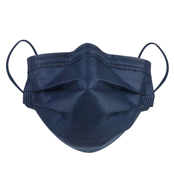 Set 50 masti medicale faciale de protectie, 4 straturi VIVID, de unica folosinta, nesterile, polar night, Schulzer