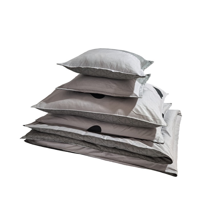 Ágyneműhuzat garnitúra 7 részes, paplanhuzat méret 140x200cm, 2 személyes, fekete/fehér mintás