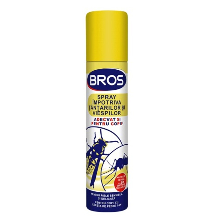 Spray impotriva tantarilor si viespilor, adecvat si pentru copii, Bros, 90ml