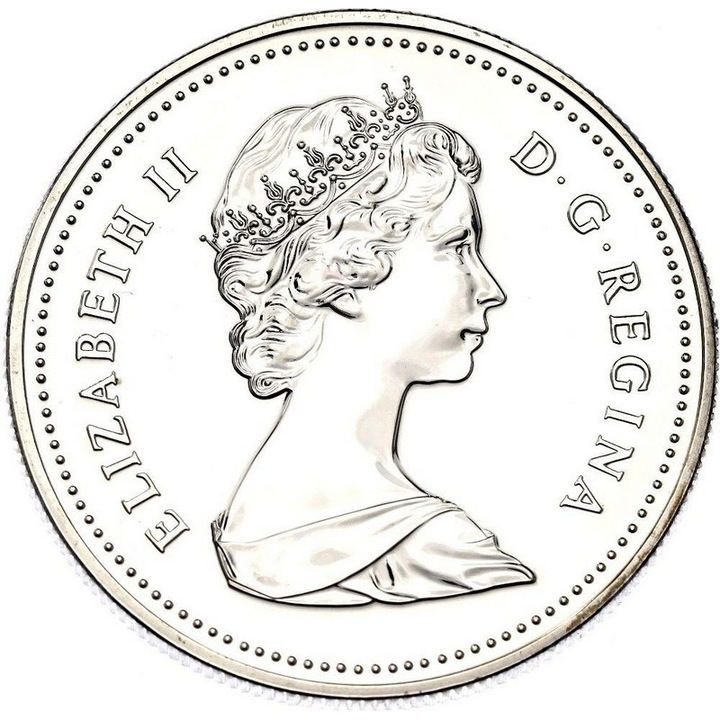Moneda istorica din Argint 1 dolar 1982 Elisabeta a II-a Canada