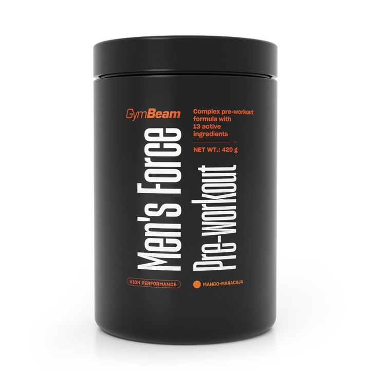 Pre workout, Men‘s Force, GymBeam, 420 g, mango - maracuja