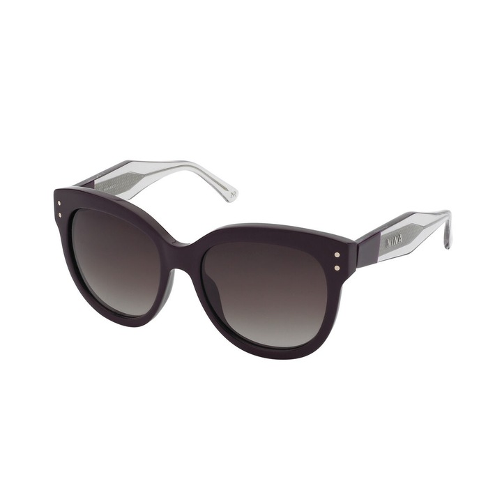 Ochelari de Soare Dama Nina Ricci SNR3245501CK, Maro si Gri, 55mm, UV400, Policarbonat, cu Husa