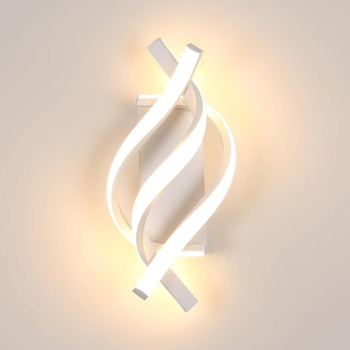 LED стенна лампа, 22W-45W, 3 вида светлина (студена/топла/неутрална), бяло покритие, модерен дизайн