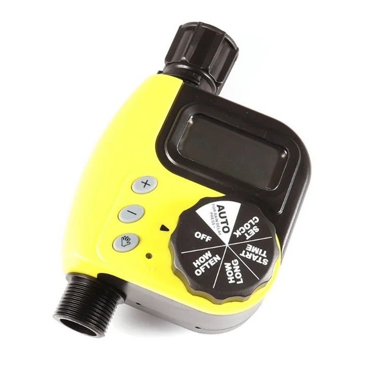Таймер за поливане, напоителна система, жълто-зелен, 0-40°C, 1 минута - 300 минути, 6 часа - 7 дни