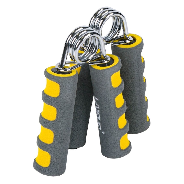 Тренировка за сгъване на предмишницата с пяна дръжки, сиво-жълта (15 кг) - 2 бр.