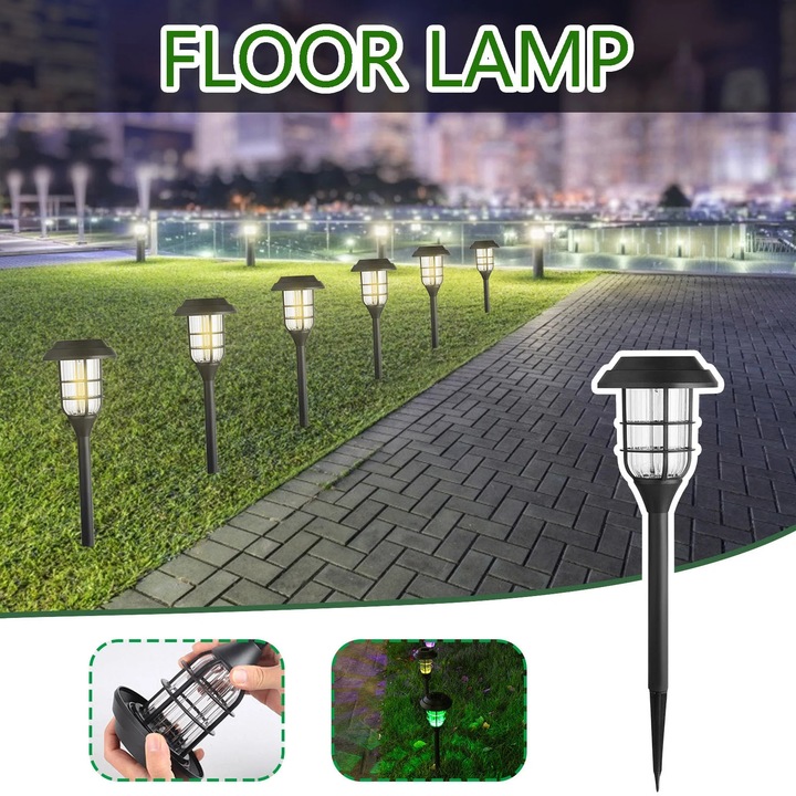 Lampi solare LED YANYXR, комплект от 2 броя, 41x10 см, бял