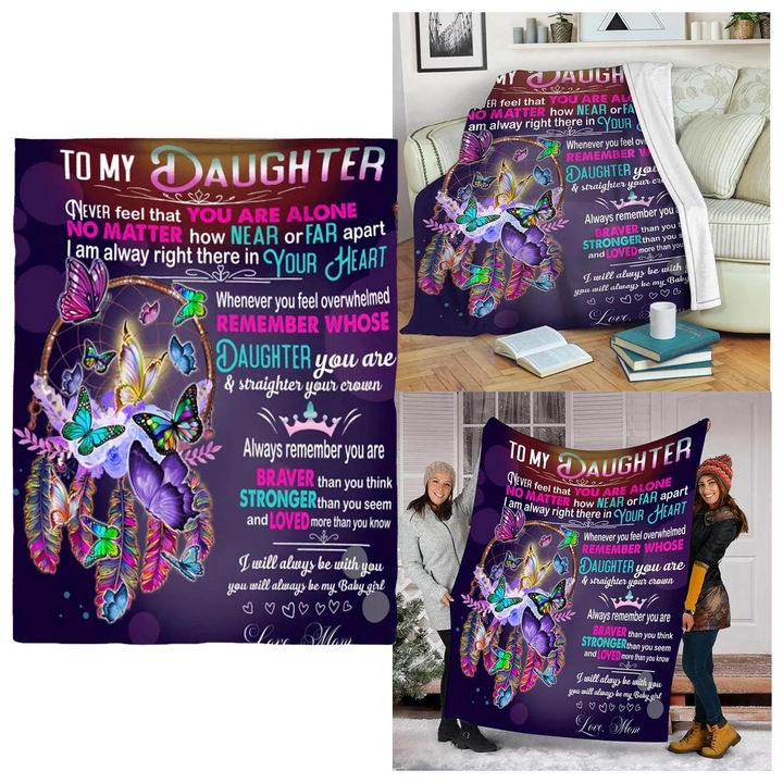 Patura poliester cadou pentru fiica, moale, calda, multicolor, 150x200cm