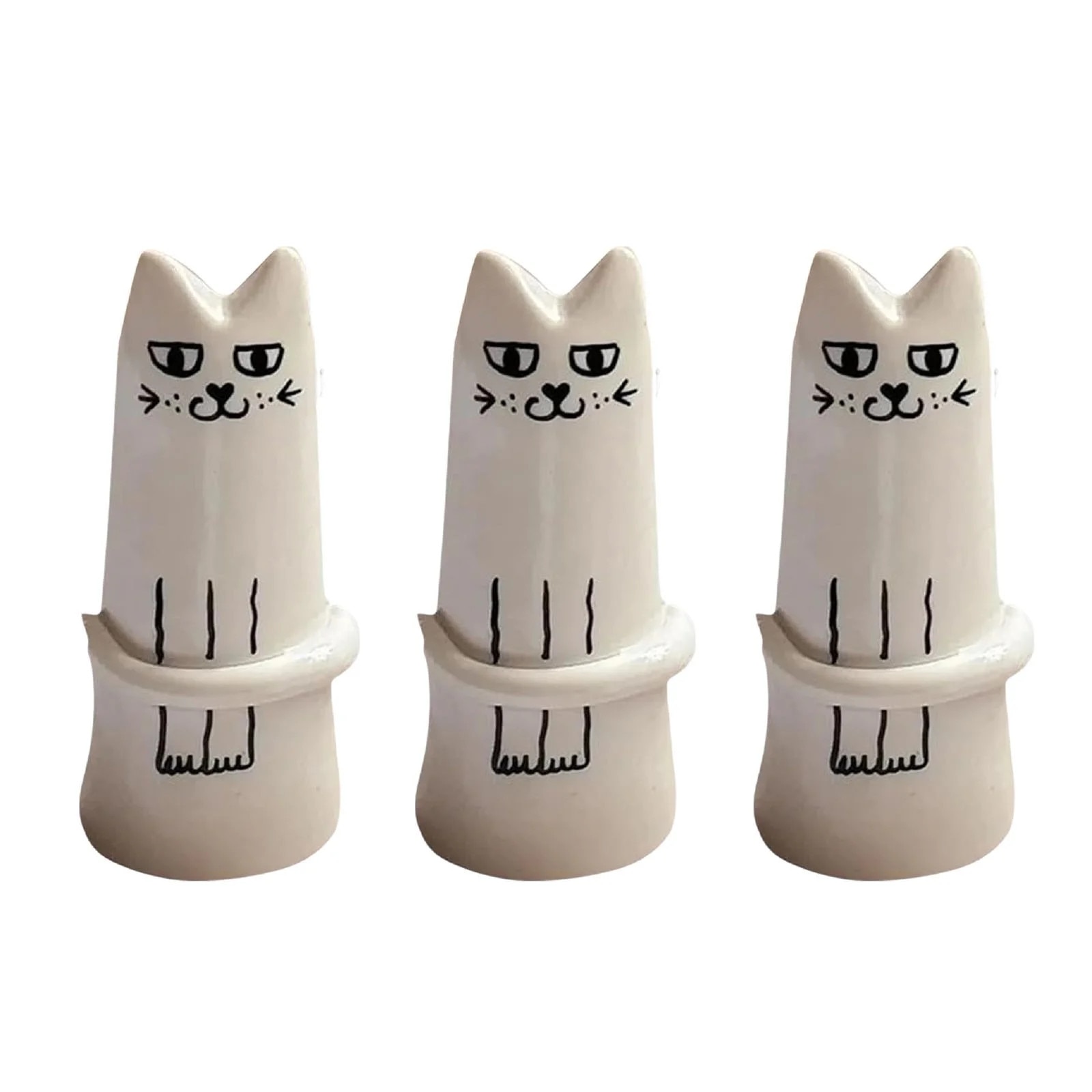 Set de 3 vaze mini cat ceramica handmade pentru decor acasa, cadou
