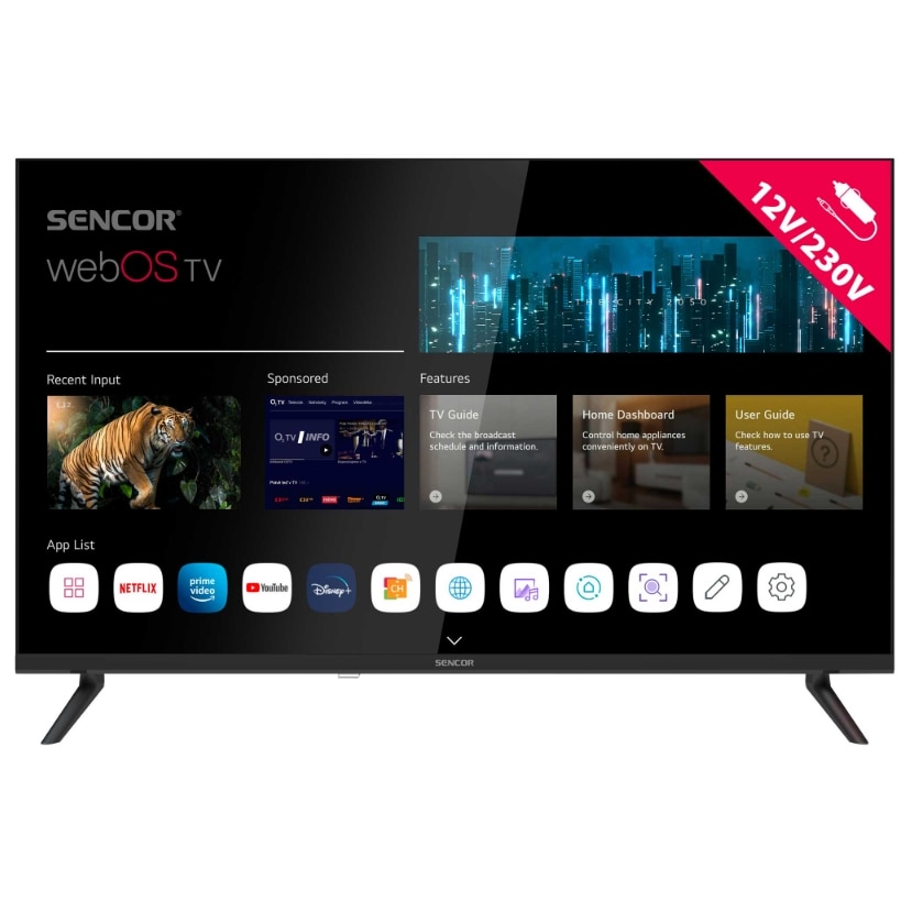 Televizor LED Sencor 80 cm 32" SLE 32S830MB, HD ready, Smart TV, 12/240V, WiFi, CI+