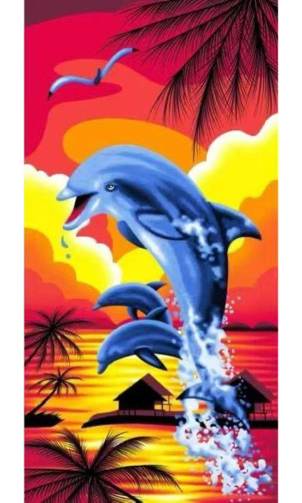 Prosop de plaja Alex, 140X70 cm, Delfin