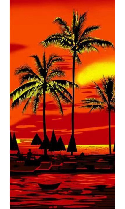 Prosop de plaja Alex, 140X70 cm, palmier